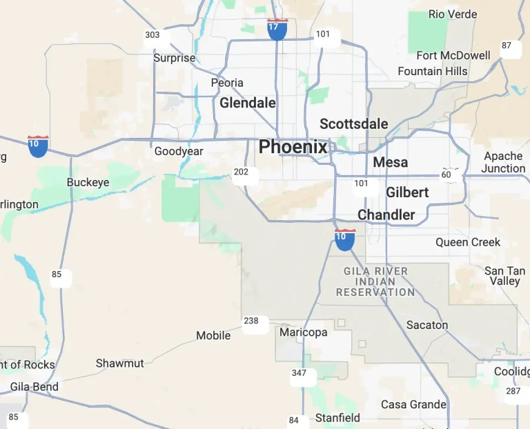 service area Maricopa and Pinal counties